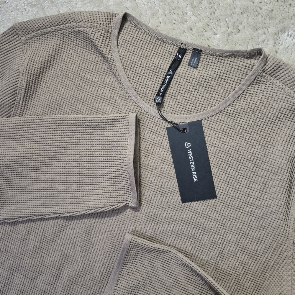 Western Rise Venture Shirt Brown Mens 2XL Waffle Knit Performance Outdoor New